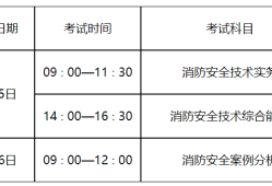 河北消防工程师考试时间安排,河北消防工程师考试时间