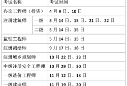 甘肃造价工程师考试时间安排甘肃造价工程师考试时间