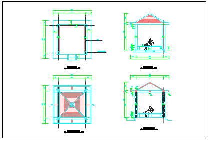 亭子平面图立面图效果图,亭子平面图  第1张
