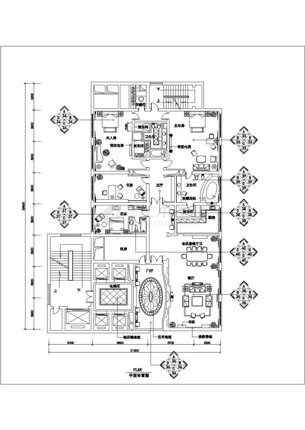 酒店豪华套房平面图,套房平面图  第1张