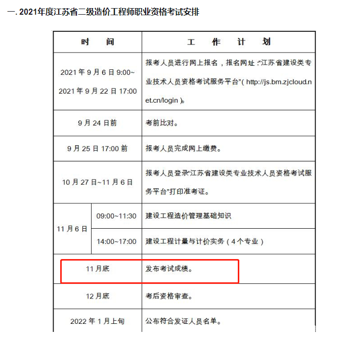 江苏二级造价工程师考试时间江苏二级造价工程师考试时间安排  第1张