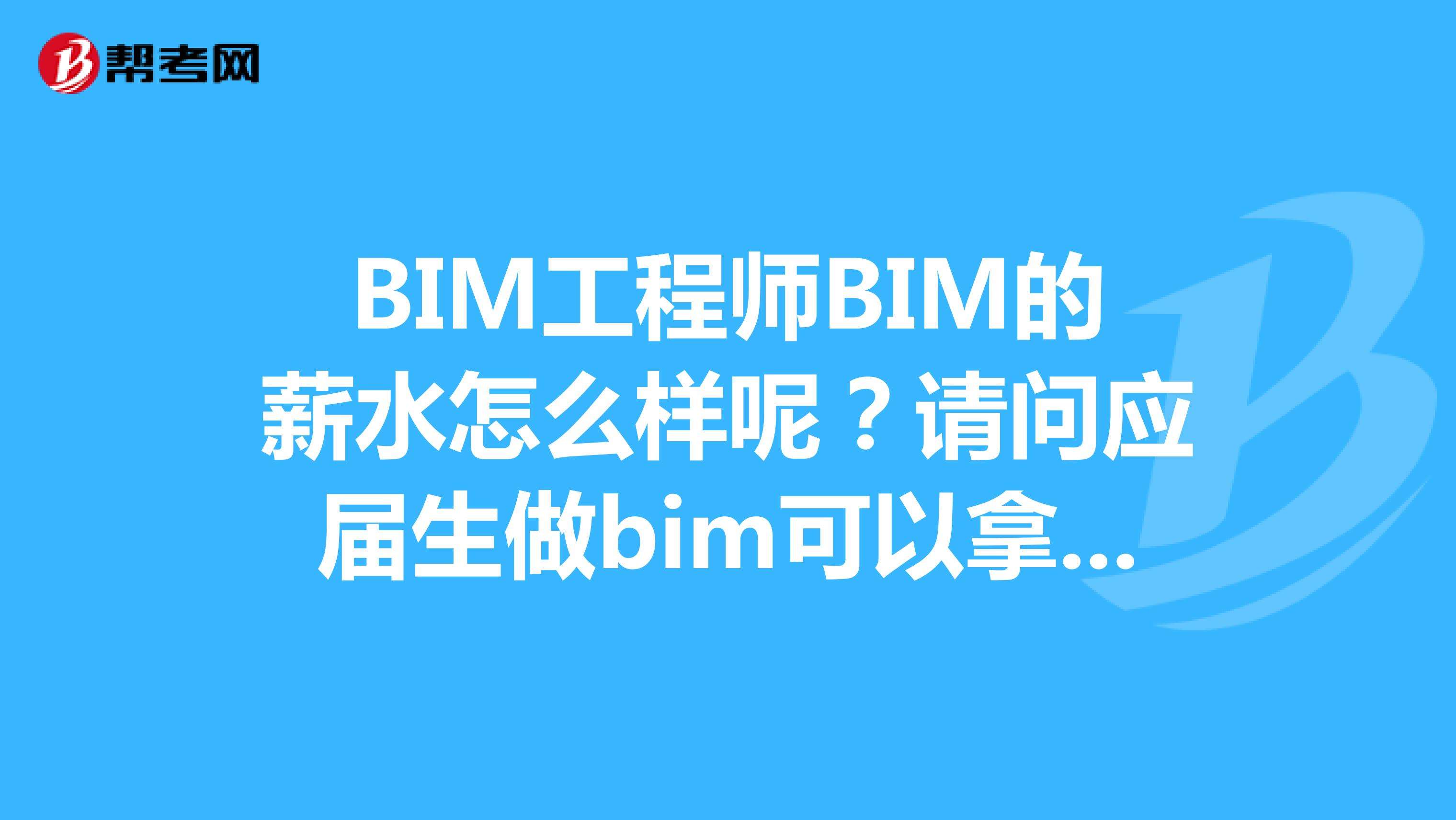 关于市政bim工程师上岗可以用吗的信息  第1张