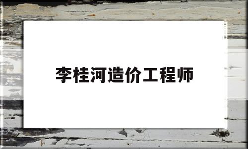 李桂河造价工程师,广西桂河水利水电有限公司  第1张