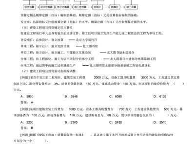 
投资控制试题
考试投资控制重点