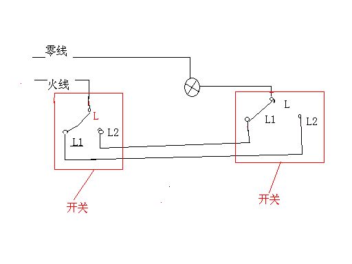 双控开关电路图一灯双控开关电路图  第1张