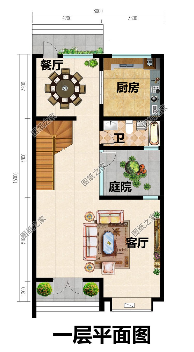 别墅平面图,一层别墅平面图  第1张