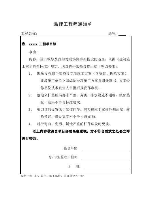 市政
通知单,市政工程监理签字规范用语大全最新  第1张